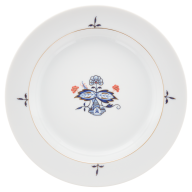 Soup Plate, Shape "No 41", Noble Blue, blossom branches, double leaf, Ø 23 cm