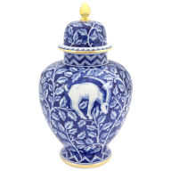 Vase with "Ibexes" in cobalt blue, H 32 cm