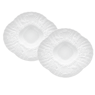 Gourmet Plate set, deep, 2-pcs, Shape "Swan Service", bisque white