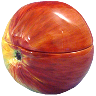 Box Apple, Coloured, without gold, H 7 cm