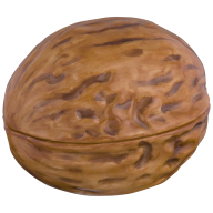 Box Walnut, Coloured, without gold, L 6,5 cm