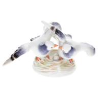 Group of birds, Coloured, without gold, H 5,5 cm