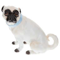 Dog Pug, no bells, Coloured, without gold