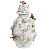 Vase with Snowballblossoms, coloured, H 53 cm