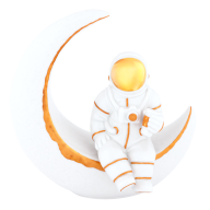 Space tourist "Moon visitor", handpainted in Gold, H 13,5 cm