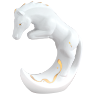 Chinese Zodiac Sign Horse, handpainted in Gold, H 13 cm