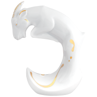 Chinese Zodiac Sign Goat, handpainted in Gold, H 12,5 cm