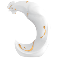 Chinese Zodiac Sign Rooster, handpainted in Gold, H 12,5 cm