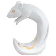 Chinese Zodiac Sign Rat, handpainted in Gold, H 12 cm