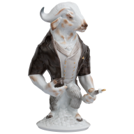 Buffalo Mr. Respect, Coloured with gold, H 19,5 cm