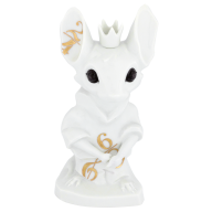 Mouse with crown, Coloured with gold, H 15,5 cm