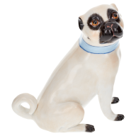 Dog Pug, no bells, Coloured with gold