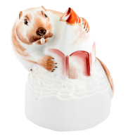 Beaver Sharpener, Coloured with gold, H 9,5 cm