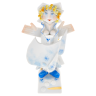 Mother Holle fairytale figure, Coloured with gold, H 10,5 cm