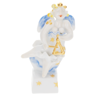 Angel with triangle, Coloured with gold, H 9,5 cm