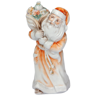 Santa Claus with sack, Coloured with gold, H 20 cm