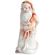 Santa Claus with christmas tree, Coloured with gold, H 19 cm