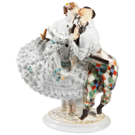 Harlekin and Columbine, H 27 cm