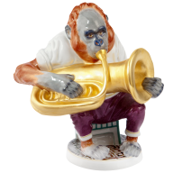 Monkey Musicians Orang-Utan Playing the Tuba, H 18 cm