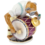 Monkey Musicians Rhesus Monkey Playing the Kettledrum, H 17 cm