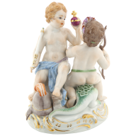 Group of "Europe and America", H 13,5 cm