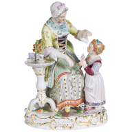 "Grandmother`s Birthday" figure group, H 21 cm