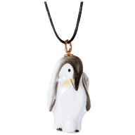 Pendant "Nature light" half relief Penguin, 3,4 x 1,7 cm