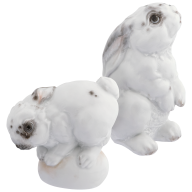 Figurine set, Hare, 2-pcs, Coloured, without gold