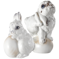 Figurine set, Hare, 2-pcs, Coloured, without gold