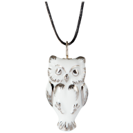 Pendant "Platinum" half relief Owl, 3,5 x 1,7 cm