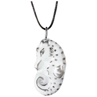 Pendant "Platinum" half relief Seahorse, 3,5 x 1,8 cm