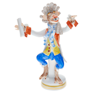 Monkey Orchestra Conductor, Blue and Red decorated, H 12,5 cm