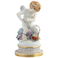 Amor "Love over hate", Coloured with Gold, limited, H 20 cm