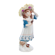 Figurine of a "Girl with cherries and mirror", H 17,5 cm