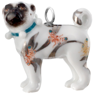 Dog Pug pendant, Giant Bloom, "Platin Ornaments", V 0 l