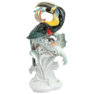 Toucan, Combination of inglaze and overglaze painting, H 47 cm