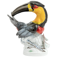Toucan, Combination of inglaze and overglaze painting, H 32 cm