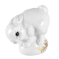Rabbit Benno, Coloured, special decoration with gold ornaments, H 8,5 cm