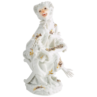 Monkey Orchestra Songstress, Flower painting in sepia, H 12 cm