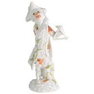 Monkey Orchestra Triangle Player, Flower painting Poppy red, H 14 cm