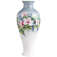 Vase sprigged with flowering hibiscus, H 46 cm