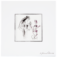 Wall picture, Female dancer with hare, 23 x 23 cm