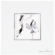Wall picture, Female dancer with crane, 23 x 23 cm