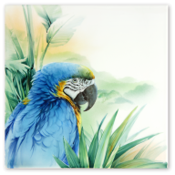 Wall Painting Amazon - Indigo Macaw, Lim. 25, 30 x 30 cm