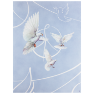 Wall painting, Peace Doves, 80 x 60 cm