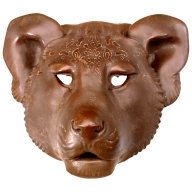 Mask Lion, Red fine stoneware, special sign Limited Masterpieces, H 29 cm