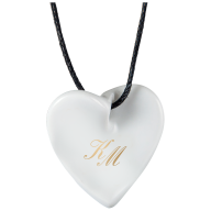 Pendant "Curved heart" with monogram (2 letters) in Gold, 2,5 x 2,5 cm