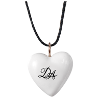 Pendant "Heart size L" with monogram (2 letters) in Black, 2,4 x 2 cm