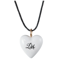 Pendant "Heart size M" with monogram (2 letters) in Black, 2,2 x 1,8 cm