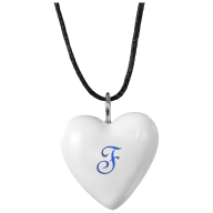 Pendant "Heart size L" with monogram (1 letter) in Cobalt Blue, 2,4 x 2 cm